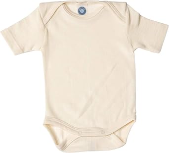 Cosilana - Body a maniche lunghe, 70% lana, 30% seta, Erica rosa, 50/56 cm