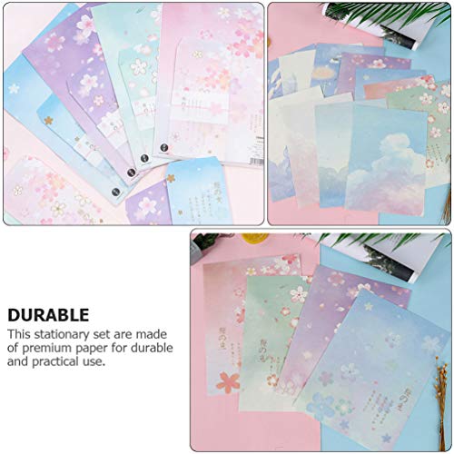 STOBOK 40 Peças de Papel de Carta Estilo Japonês para Escrever Flores de Sakura Em Papel Floral Vint