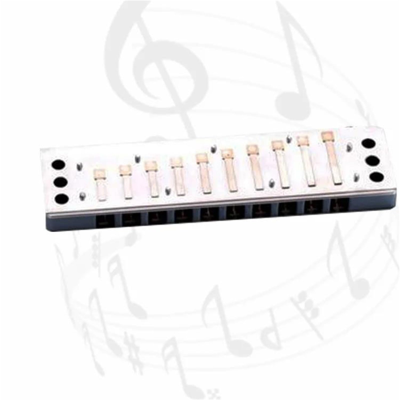 Harmonijka Ulepszona 10-dołkowa Harmonijka Blues Harp Professional Harmonica Z Futerałem Harmonijka Dla Początkujących Dorosłych(C)