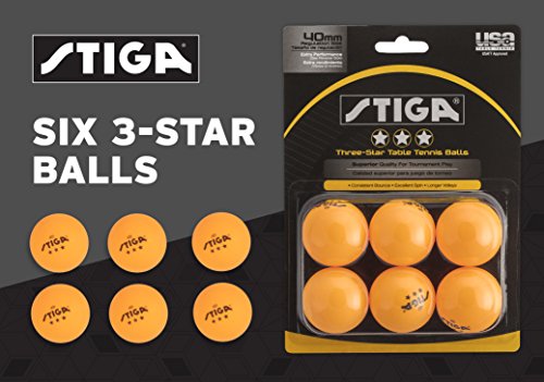 STIGA 3-Star Table Tennis Balls (Orange, 40 Mm Two 6 Packs)