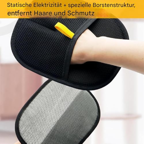 Generisch Fellmagnet, Pfotenmond Fellmagnet, Double-Sided-Pet-Grooming-Gloves, Fellhandschuhe Fingerlos Katze, Pet Hair Remover Glove, Hund Handschuhe Fellpflege Für Glattes und Gesundes Fell