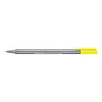 Staedtler Triplus fineliner neon, penna giallo neon con punta superfine, larghezza tratto circa 0.3 mm, confezione da 10, 334-101, Neon yellow