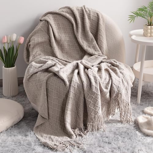 NTBAY Acrylic Knitted Throw Blanket, Lightweight...