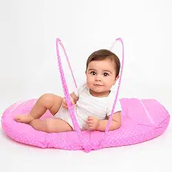 Mini Berço Portátil para Bebê com Mosquiteiro – Ninho Acolchoado, Confortável e Dobrável