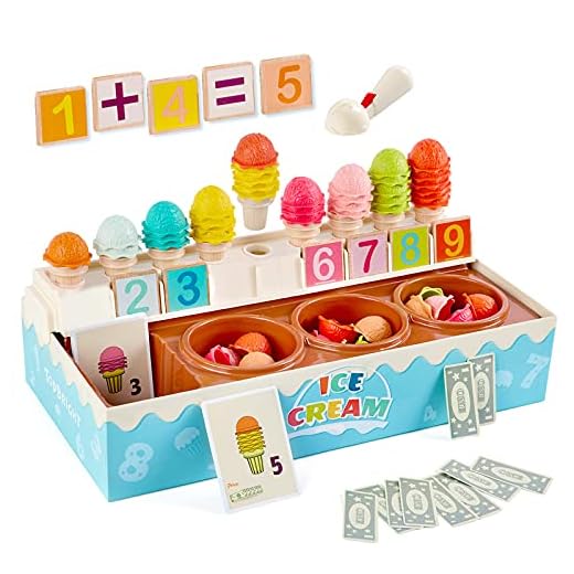 TOP BRIGHT Glasleksaker för barn, lekmat set glasräknare för småbarn spel låtsaslek, födelsedagspresenter för pojkar flickor 3-års present