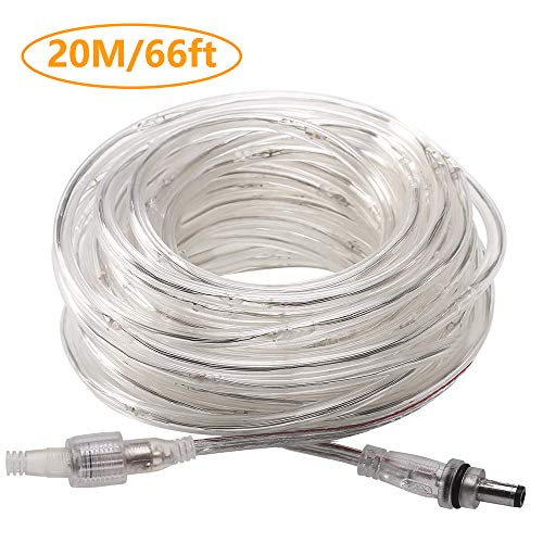 20m Mangueras LED de exterior Extender blanco cálido,Tubo de Luz Exterior 336 LED, ECOWHO Extensible Cadena de Luces LED, Tubos de Luz Luces de Navidad para Balcón Boda Fiesta Árbol (Sin enchufe)