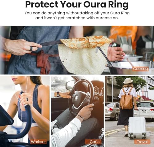 Image of 2-Pack Anti-Scratch Elastic Silicone Ring Case for Oura Ring Gen 3 /4, Samsung Galaxy Ring, RingConn, ULTRAHUMAN Ring AIR Smart Ring (2 Pcs, Black, S for 6 7 8 9 10)