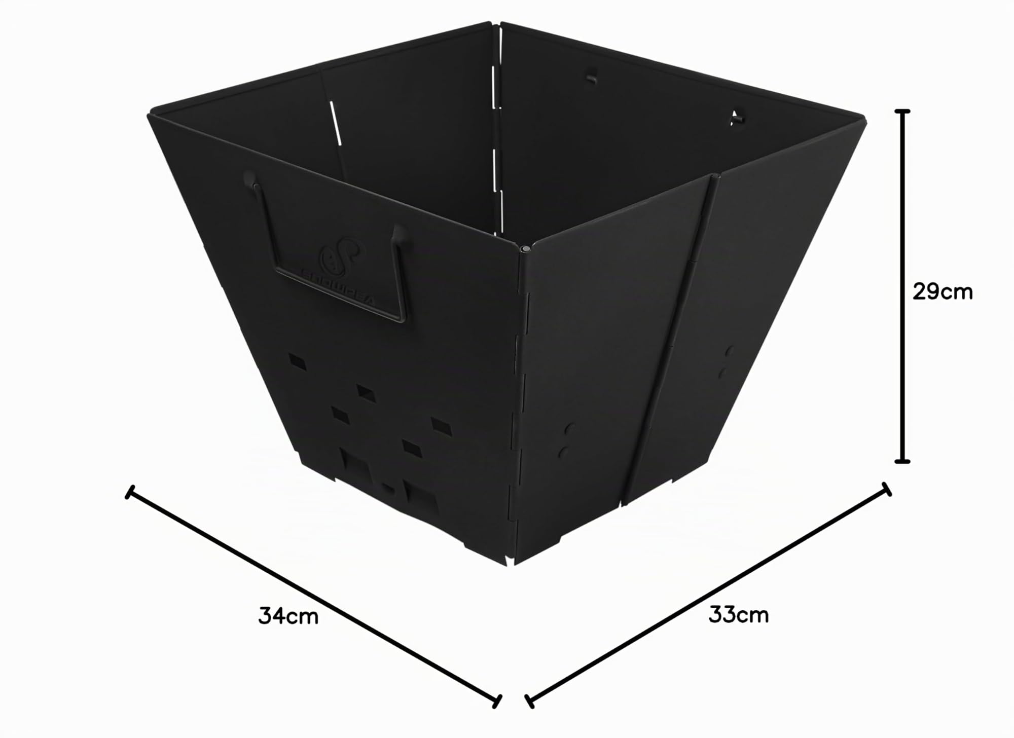 Snowpea Foyer portable pour camping, fosse extérieure pliable, pliable avec sac de transport, bol en fer pour pique-niques, feu de joie, patio, arrière-cour et jardin - grille supérieure, noir (FP-01)