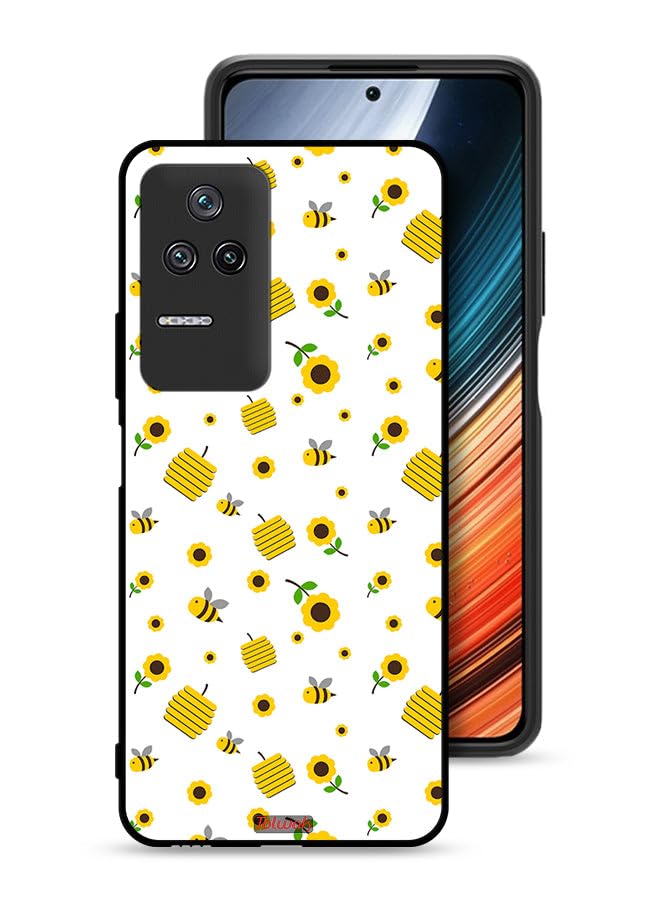 Tolwak Tolwak Xiaomi Poco F4 Protective Case Cover Sunflowers And Bees 6.67 Inches Multicolor