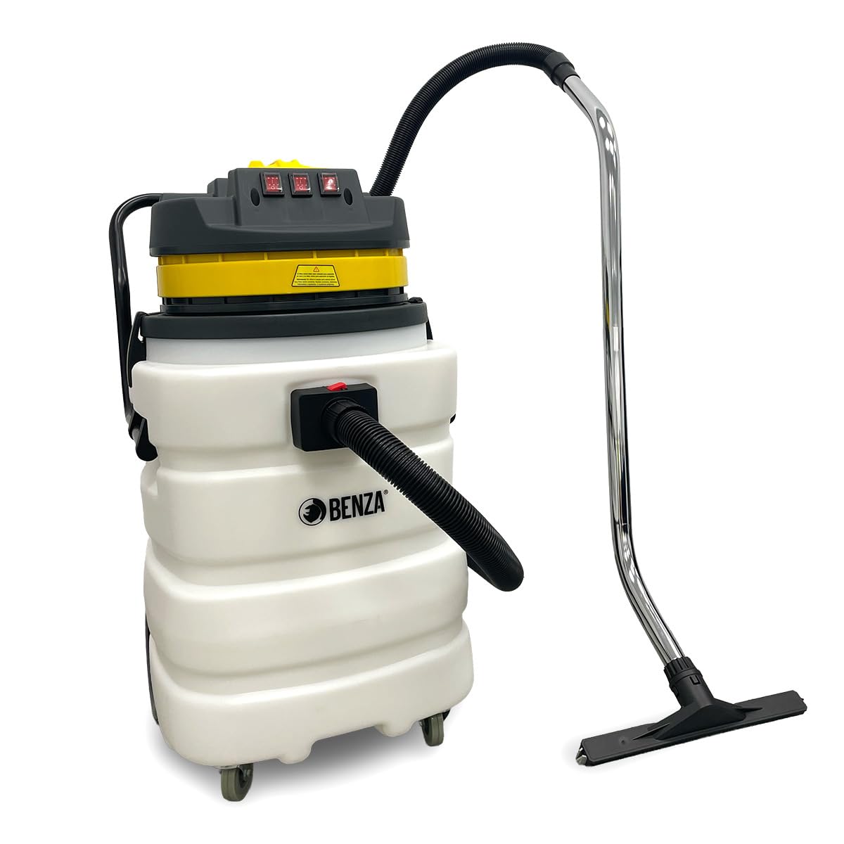 BENZA Aspirador Industrial Húmedo y Seco BZ3/90P, 3600 W, Depósito de 90 l, Presión de Succión 2000 mm H₂O