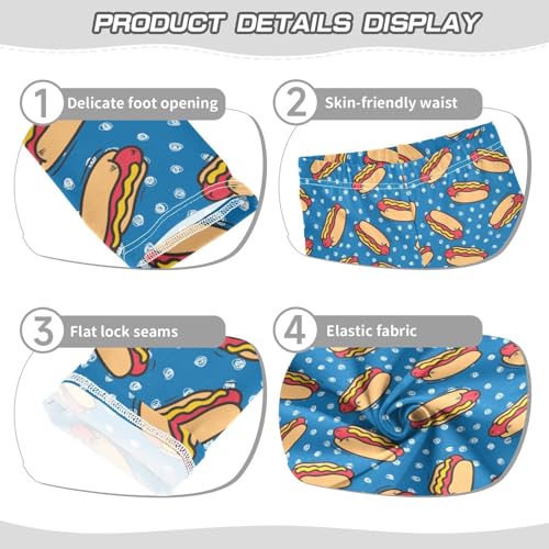 Girls Leggings Soft Toddler Ankle Length Bottoms Hot Dog Kids Dance Yoga Pants 4-10 Years3