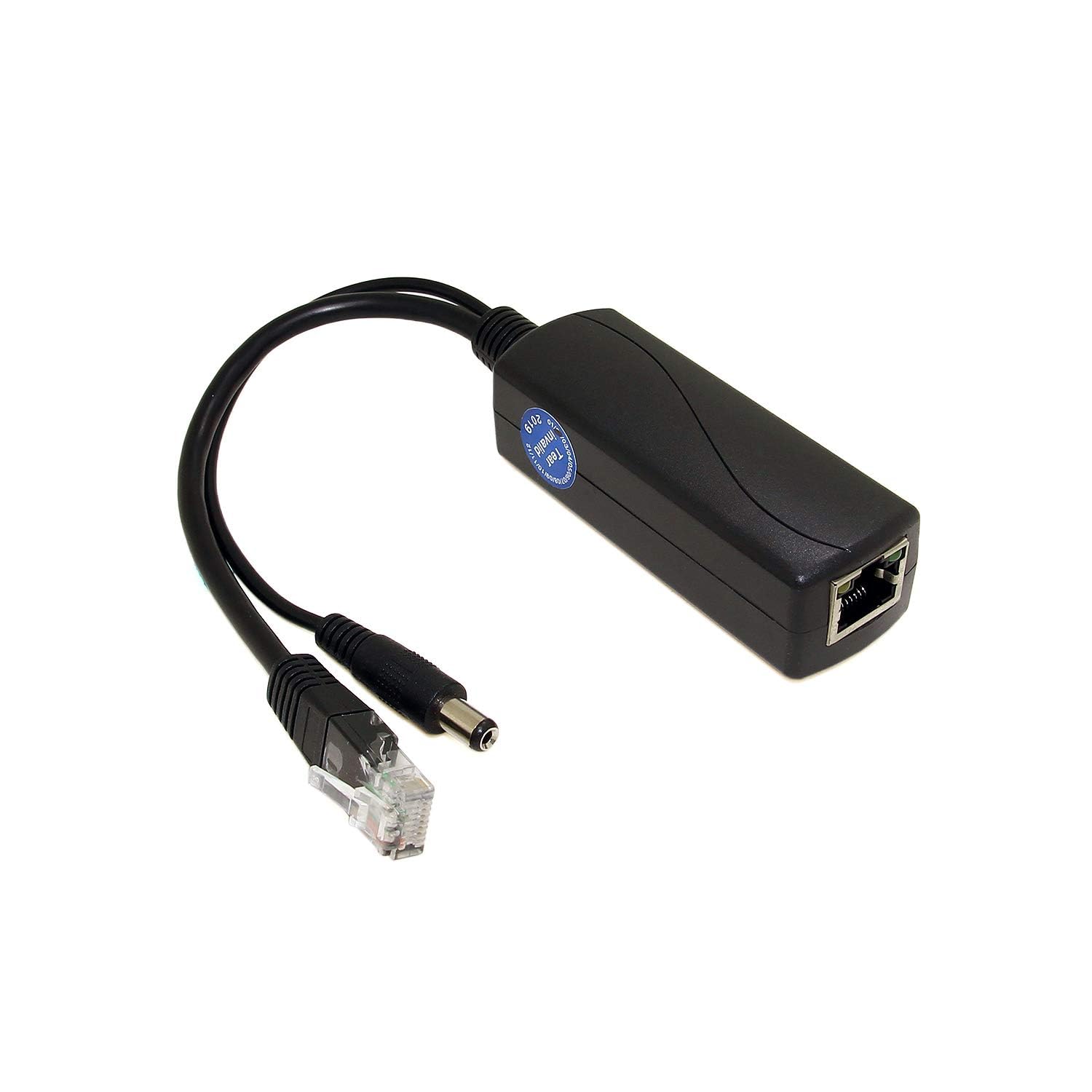 Gigabit PoE Splitter 12V 2A Output with IEEE 802.3af/at Standard Compliant 10,100,1000Mbps Power over Ethernet Splitter Adapter for Security Camera CCTV Surveillance 5.5x2.1mm DC Plug Cable (PS5712TG)