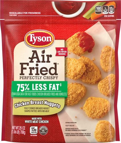 Miniatura 4 de Tyson Air Fried perfectamente crujiente pollo Nuggets, 25 Oz (congelado)