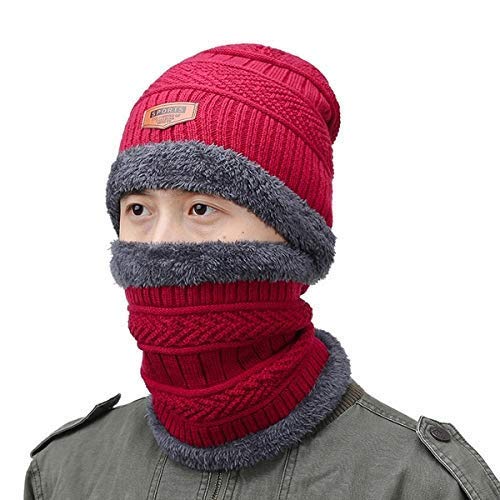 zeki Ultra Soft Unisex Woolen Beanie Cap + Neck Scarf Set for Men I Women I Girl I Boy - Warm, Snow Proof(Red)-picture-34
