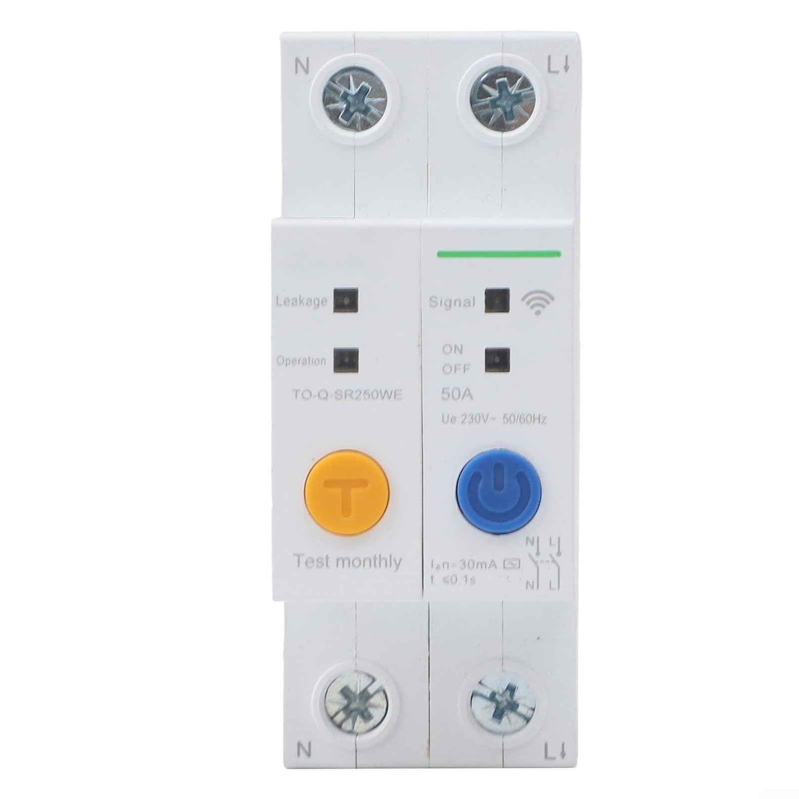 Disjoncteur WiFi 50A avec protection surtension et contrôle eWeLink pour rail DIN