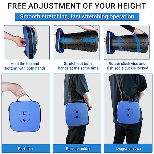 Image of Upgraded Folding Stool - 485lbs Load Capacity,Telescopic Stool,Portable Collapsible Seat for Camping,Fishing,Hiking,Travel