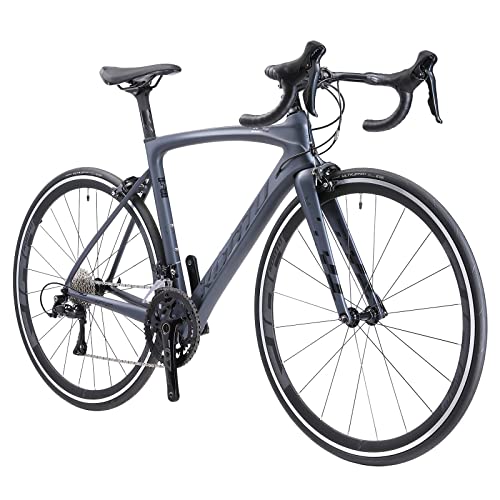 KOOTU Rennrad Carbon, 700c Rennräder Carbon Rahmen,Gabel und Sattelstütze mit Shimano Sora R3000 18 Gänge Kettenschaltung Fahrräder Doppel-V-Bremse Fahrrad für Herren Damen und Jungen… Cover