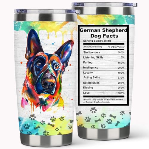 German shepherd Travel Tumbler-Vacuum Insulated Tumbler with Stra...