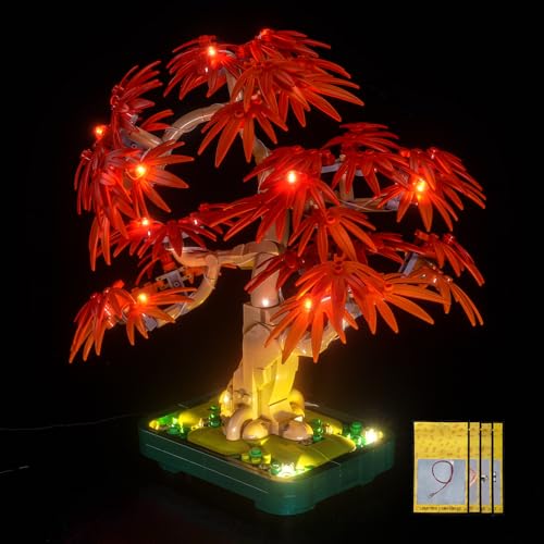Image of Upgrade LED Light Kit Compatible with Lego Japanese Red Maple Bonsai Tree Building Set, Decorative Plant Decoration, Compatible with Lego 10348 (Model Not Included)