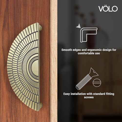 Image of VOLO Main Door Handle - Zinc Alloy Pull Handle for Wooden, Glass & Metal Doors, Suitable for Home, Office & Hotel Entryways (Model: S-626, Pack of 1 Set) (Antique, 224MM (10 Inch))
