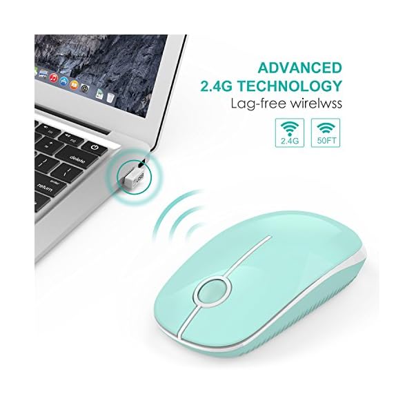 seenda Kabellose Maus, 2.4 G Silent Mouse mit USB-Empfänger, 18 Monate Akkulaufzeit, 1600 DPI Präzisions-tragbare… – Bild 4