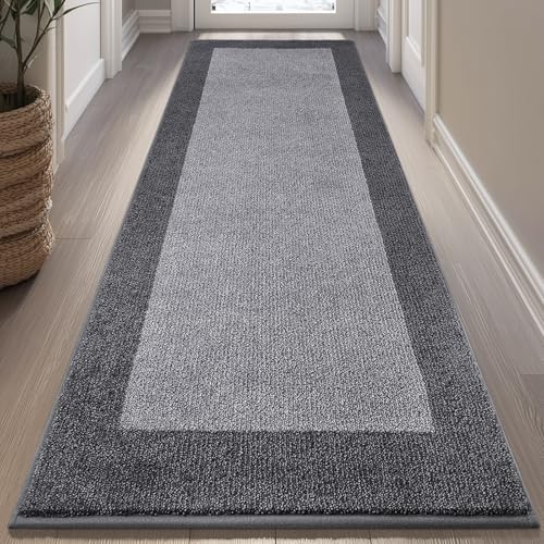 Image of Machine Washable Kitchen Rug 32 inch x 72 inch, Non Slip Indoor Door Rug, Absorbent Entrance Runner Rug for Bedroom, Hallway, Bathroom, Floor (Roll Packing)