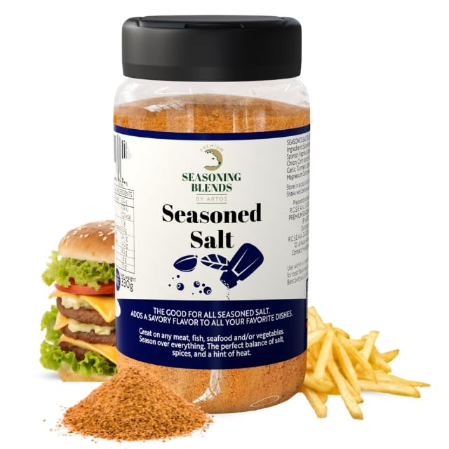 Seasoned Salt RUB (Para todo) Mezcla de Especias-Sal sazonado, Sin MSG, GMO y Alérgenos-Condimento/Sazonador Multiuso - Perfecto para-Pollo-Ternera-Cordero-Pescado-Verduras-Huevos-Patatas FRITAS