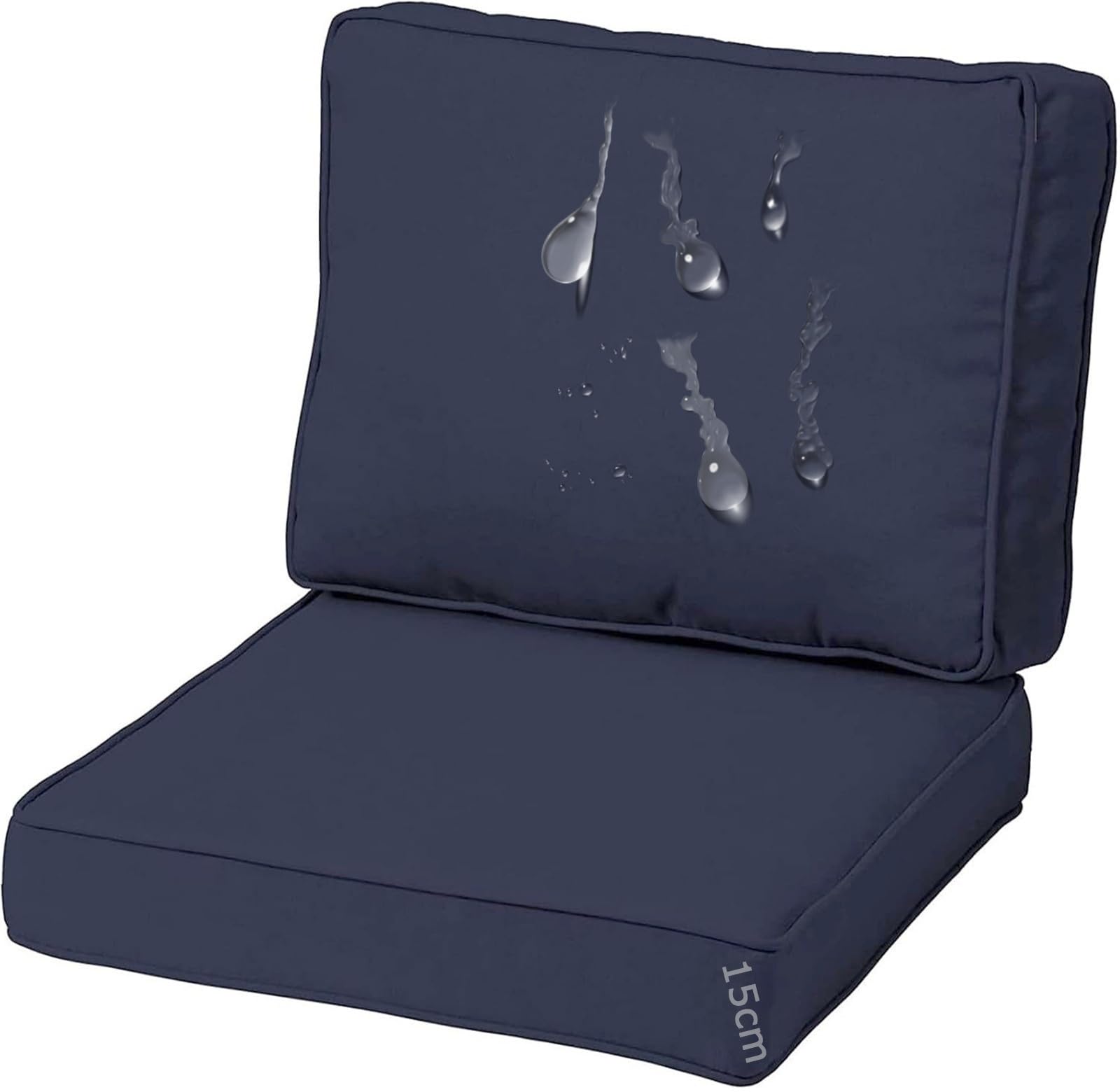 Coussins d'assise avec dossier imperméables 45x55x15 cm pour chaises