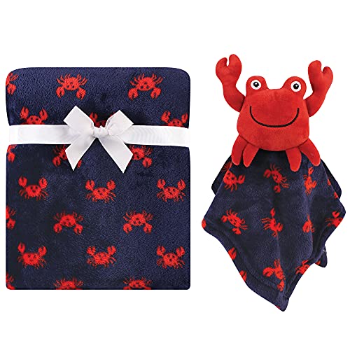 Image of Hudson Baby Unisex Baby Plush Blanket with Security Blanket, Crab, One Size