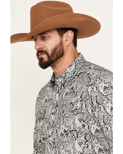 Cody James Men's Mamba Paisley Print Long Sleeve Western Snap Shirt - Cjsu23w12-Blk2