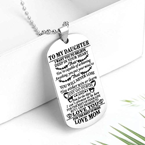 SUMMER LOVE Dad Mom To My Son Daughter I Want You To Believe Stainless Steel Dog Tag Military Air Force Pendant Necklace Ball Chain Gift for Birthday Graduation3