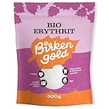 Birkengold Bio Erythrit, 500 g Beutel | Kalorienfreier Zuckerersatz aus Erythrit | Vegan und Zahnfreundlich | Natürlicher Zuckerersatz zum Backen | Glykämisch neutral