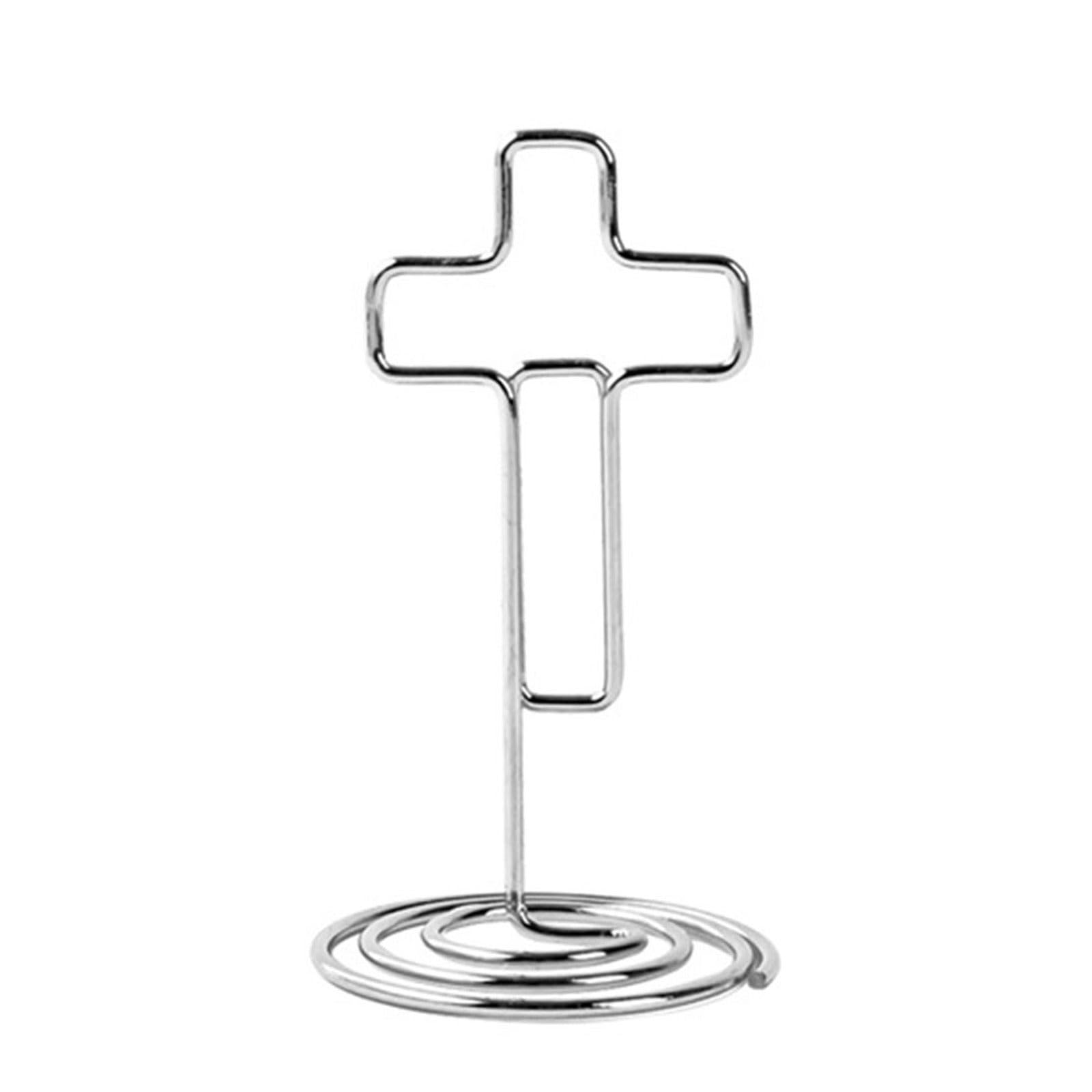 Xjdzineq 100Pieces Metal Memo Clip Holder Set Table Number Card Display Stand Card Holder Metal Texture for Desk Photo Display