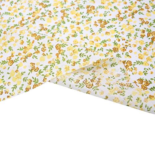 Image of Cotton Fabric DIY Making Supplies Quilting Patchwork Fabric Fat Quarter Bundles DIY for Quilting Cotton Patchwork Cushions (Yellow, 20 inch x 20 inch)