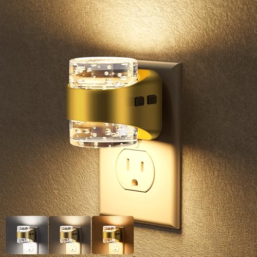 Image of Briignite Night Lights Plug into Wall Dimmable Night Light w /Bubble Design | 3000K /4000K /5000K & 3 Brightness Levels for Baby Nursery Hallway Bathroom Kids Room, 3CCT