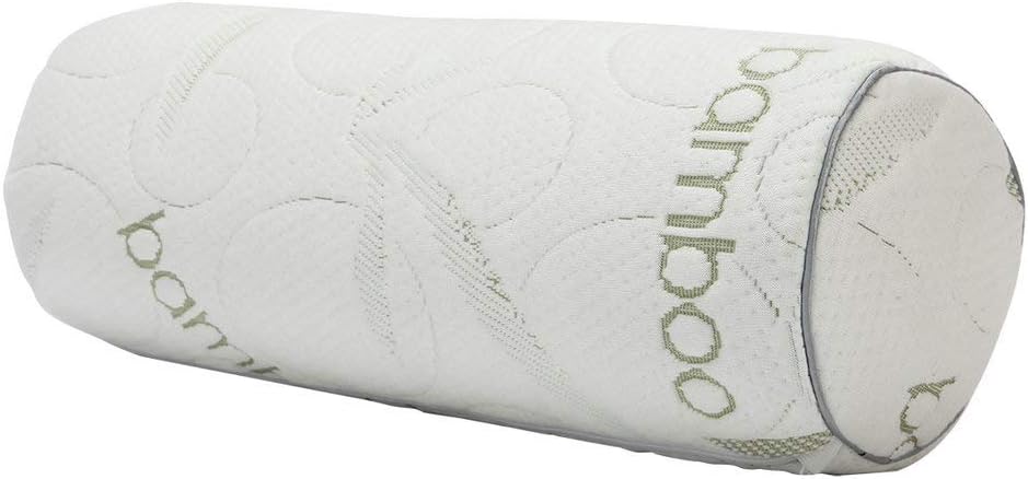 Kingnex Bolster Roll Pillow for Sleeping on Back or Side Under Knee to Relief Lower Back Pain Between Legs for Side Sleepers Cylinder Pillow with Bamboo Viscose Removable Cover 18x6