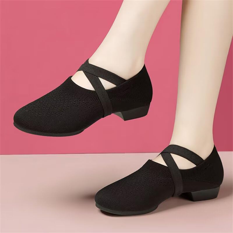 Women's Low Heel Breathable Dance Shoes for Indoor Yoga Ballet Exercise3