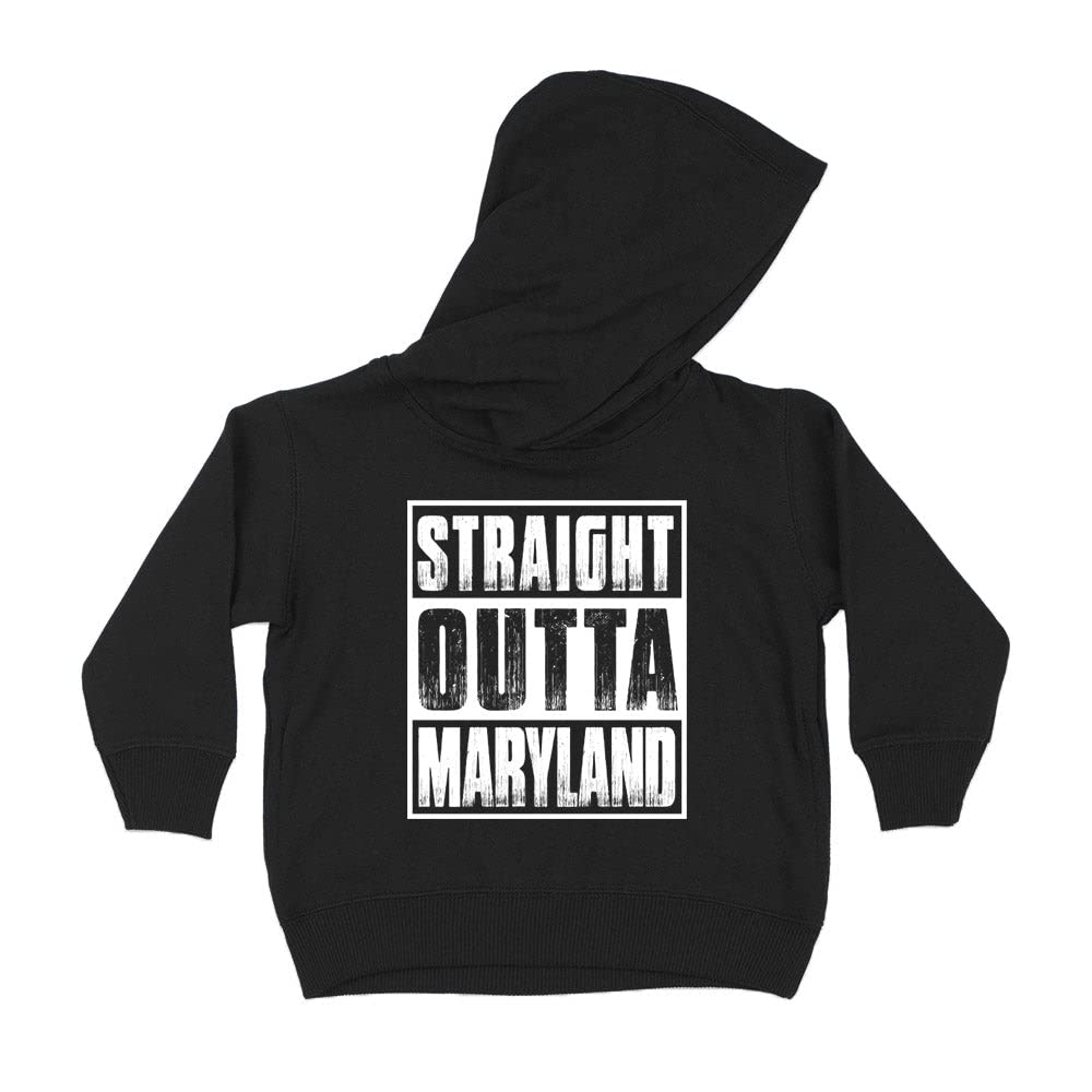 Straight Outta Maryland Kids Hoodie Sweatshirt Toddler 2T Black