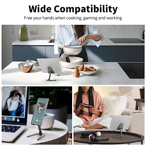 Lilanzo Foldable Cell Phone Stand For Desk, Fully Adjustable Desktop Phone Holder For Office, Aluminum Metal Phone Holder For Iphone, Ipad, Mobile Phone, All Android Smartphone, Tablets (4-10") #TOP2