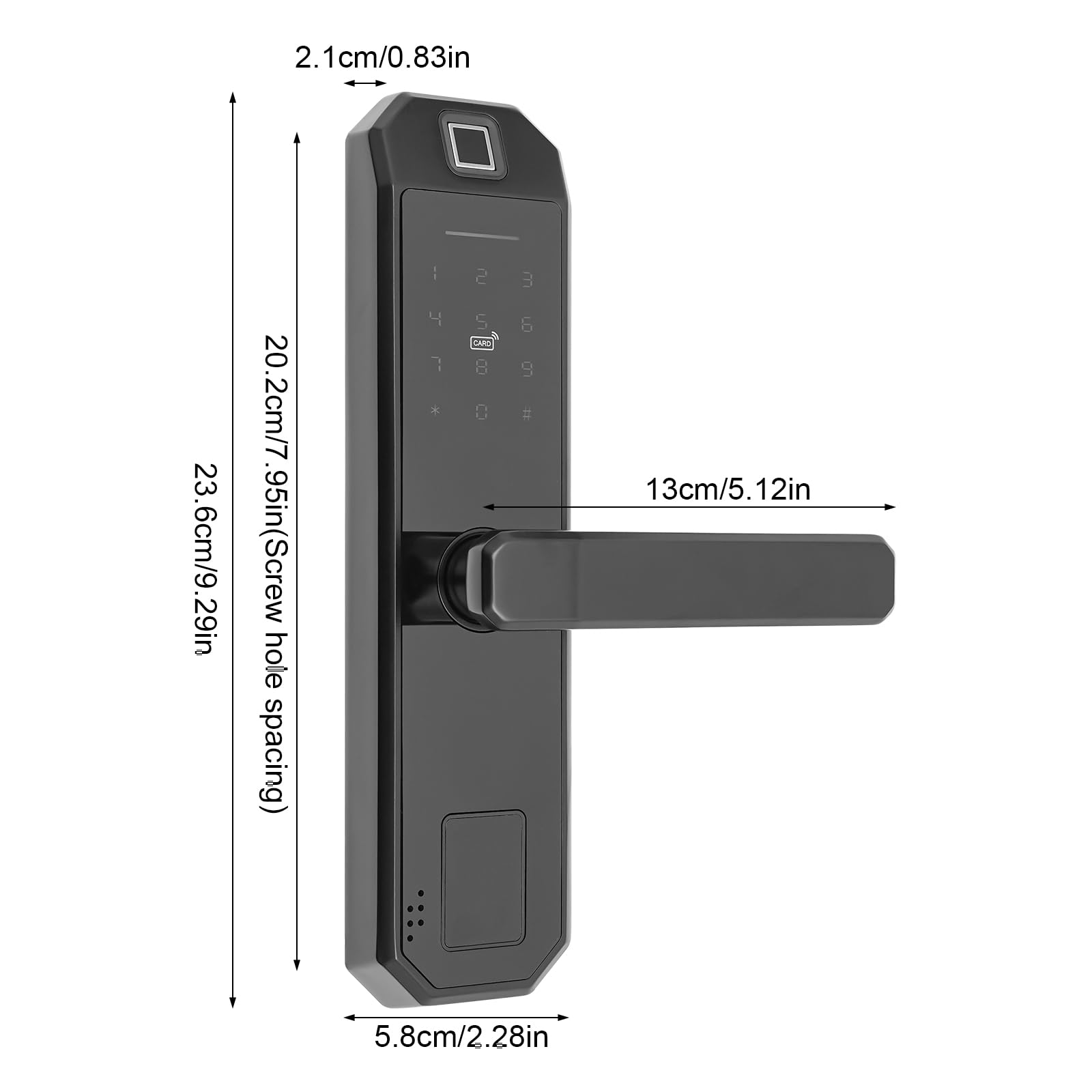Fingerabdruck-Türschloss Intelligentes Schloss Elektronisches Türschloss mit Zinklegierung | Fingerprint + Code + Schlüssel + App | Für Haustür 35-50mm, 200 Speicherplätze & 15 Monate Batterie