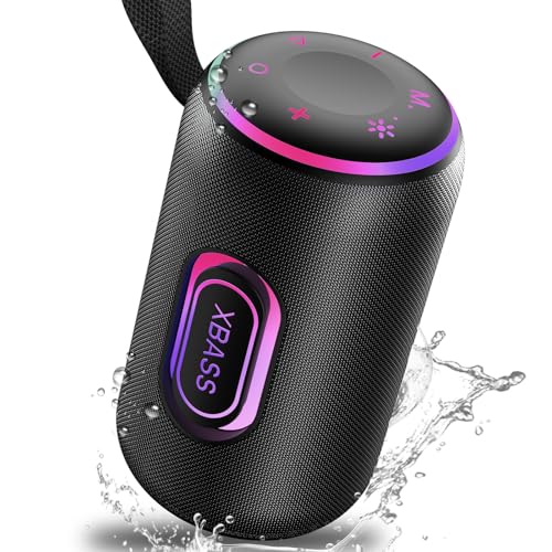 Image of Portable Bluetooth Speaker, Bluetooth 5.4 Speaker, 30W Dual Speaker, 2.0 Channel, Deep Bass, 30H Playtime, Colorful RGB Lights, IPX7 Waterproof, TWS pairing for Outdoor/Home/Party/Travel, Gift Ideas