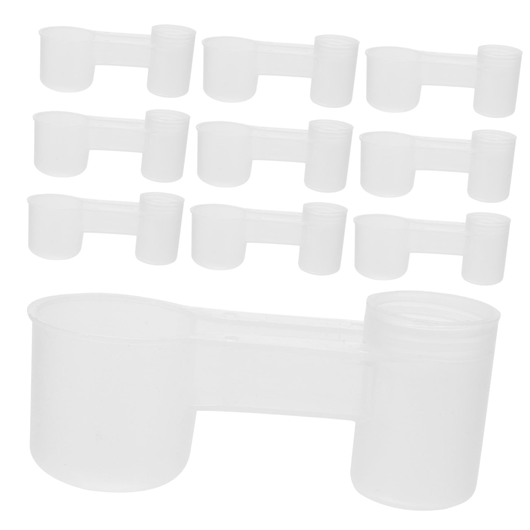 ORFOFE Abbeveratoio per Uccelli 10 Pezzi in Plastica Bianca Doppia Porta, Bevitore Autodrink Resistente per Pappagalli e Piccioni, per Casa e Negozio di Animali