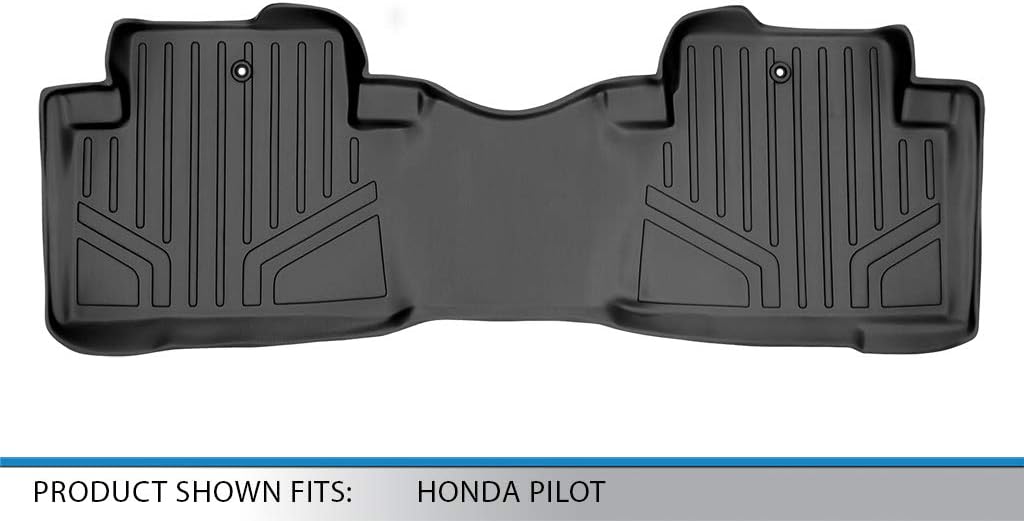 SMARTLINER Custom Fit Floor Mats 2nd Row Liner for 2009-2015 Honda Pilot