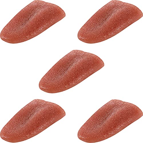 Sumind 5 Pieces Halloween Fake Tongue Realistic False Tongue Prank Tongue Toys Artificial Horrific Tongue Tricks Tongue Toys Magic Props Stage Props for Boys Girls Carnival Halloween Party Decoration