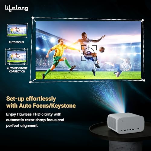 Image of Lifelong Electronics TruePixel Pro Smart Projector | Android, 1080P Full HD Native & 4K Ultra HD Support | 9000 Lumens | For Room & Outdoors | All OTT Apps | WiFi /BT,Mirroring,USB, ARC, HDMI, Speakers