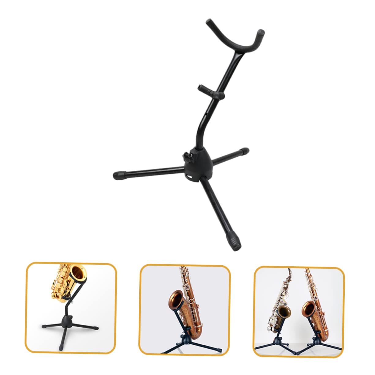 CIMAXIC Portable Saxophone Stand Saxophone Rack for Alto Tenor Sax Practical Saxophone Holder Stable Design