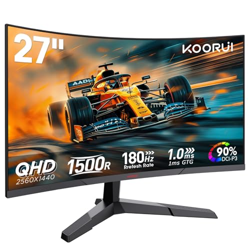 KOORUI 27' Ecran PC Gamer Incurvé 1500R, Moniteur PC Dalle...