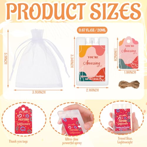 Image of 36 Pcs Mini Sanitizer Spray Bulk Travel Size Portable, Pocket, Clear | Pocket Hand Sanitizer Sprays, Thank You Gifts, Teacher Coworker Employee Appreciation, Mother Women Office Travel Favors