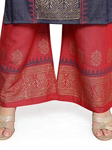 Image of Aarika Girl's Cotton A-line Knee Length Kurta and Pallazo Set