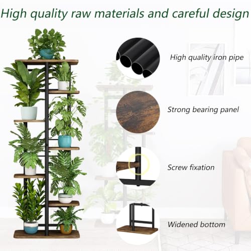 Image of LINZINAR Plant Stand Indoor 7 Tier Metal Corner Tall Flower Shelf